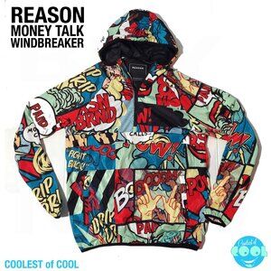Reason Jacket Adult Large Windbreaker Hoodie Comic Strip money calls looks great